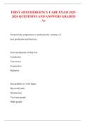 FIRST AID EMERGENCY CARE EXAM 2025-2026 QUESTIONS AND ANSWERS GRADED A&plus;