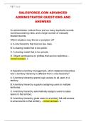 SALESFORCE&period;COM ADVANCED  ADMINISTRATOR QUESTIONS AND  ANSWERS 