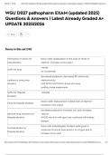 WGU D027 pathopharm EXAM &lpar;updated 2025&rpar; Questions & Answers &vert; Latest Already Graded A&plus; UPDATE 2025&vert;2026