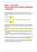 DMEC - CLM EXAM  QUESTIONS WITH VERIFIED ANSWERS &vert;&vert; UPDATED