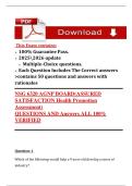 NSG 6320 AGNP Board Review &ndash;  Health Promotion & Assessment Questions with Answers & Rationales &lpar;2025&sol;2026 &rpar;