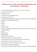 CWEA Electrical and Instrumentation Level 3 Exam 2025&sol;2026 &ndash; Possible Questions with Correct Answers