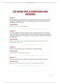 CST EXAM TEST A QUESTIONS AND ANSWERS