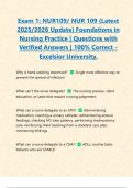 Exam 1&colon; NUR109&sol; NUR 109 &lpar;Latest 2025&sol;2026 Update&rpar; Foundations in Nursing Practice &vert; Questions with Verified Answers &vert; 100&percnt; Correct - Excelsior University&period;