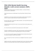 PNG 2254 Mental Health Nursing&colon; Module 1 with correct answers 100&percnt; 2025 
