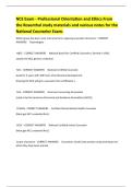 NCE Exam - Professional Orientation and Ethics From the Rosenthal study materials and various notes for the National Counselor Exam&period;