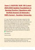 Exam 3&colon; NUR109&sol; NUR 109 &lpar;Latest 2025&sol;2026 Update&rpar; Foundations in Nursing Practice &vert; Questions with Verified Answers & Rationale &vert; 100&percnt; Correct - Excelsior University&period;