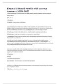 Exam &num;1 Mental Health with correct answers 100&percnt; 2025