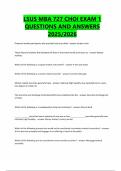 LSUS MBA 727 CHOI EXAM 1 QUESTIONS AND ANSWERS 2025&sol;2026