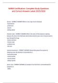NARM Certification Study Guide 2025&sol;2026 &ndash; Complete Study Questions with Correct Answers