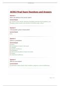 ACOLS Final Exam Questions and Answers