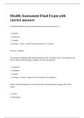 Health Assessment Final Exam with correct answers