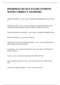 PHARMACOLOGY EXAM 2 FORTIS WITH CORRECT ANSWERS&period;
