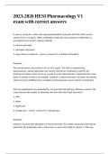 2023-2026 HESI Pharmacology V1 exam with correct answers&period;