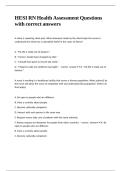 HESI RN Health Assessment Questions with correct answers
