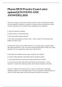 Pharm HESI Practice Exam Latest update&lpar;QUESTIONS AND ANSWERS&rpar; 2026&period;