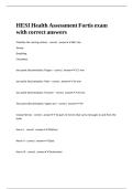 HESI Health Assessment Fortis exam with correct answers