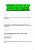 LSUS MBA 776 Exam 1 &lpar;Ch&period; 1-4&rpar; Questions And Answers With Complete Solution 2025&sol;2026