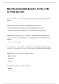 Health Assessment Exam 1 Fortis with correct answers&period;