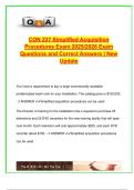 CON 237 Simplified Acquisition Procedures Exam &lpar;2025&sol;2026&rpar; &ndash; 40 Solved Questions &vert; Market Research&comma; FAR Part 8&comma; Evaluation Criteria&comma; Purchase Methods &vert; Acquisition&comma; Contracting&comma; Procurement Students