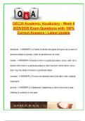 DEC25 Academic Vocabulary &ndash; Week 8 &lpar;2025&sol;2026&rpar; &vert; 30&plus; Solved Exam Questions &vert; Word Forms&comma; Context Usage&comma; Definitions