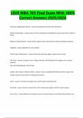 LSUS MBA 703 Final Exam With 100&percnt; Correct Answers 2025&sol;2026