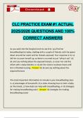 CLC PRACTICE EXAM &num;1 ACTUAL 2025&sol;2026 QUESTIONS AND 100&percnt; CORRECT ANSWERS