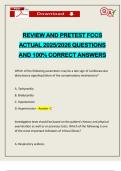REVIEW AND PRETEST FCCS ACTUAL 2025&sol;2026 QUESTIONS AND 100&percnt; CORRECT ANSWERS