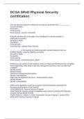 DCSA SPeD Physical Security certification Questions and Answers
