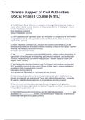 Defense Support of Civil Authorities &lpar;DSCA&rpar; Phase I Course &lpar;6 hrs&period;&rpar; Questions and Answers Graded A&plus;