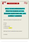 ADULT ECHOCARDIOGRAPHY PRACTICE EXAM &num;2 ACTUAL 2025&sol;2026 QUESTIONS AND 100&percnt; CORRECT ANSWERS