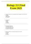 Biology 211 Final Exam 2025