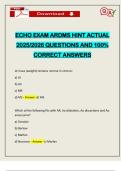 ECHO EXAM ARDMS HINT ACTUAL 2025&sol;2026 QUESTIONS AND 100&percnt; CORRECT ANSWERS
