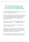 PSYC 3082 Modules 8-15 Questions and Answers with Complete Solutions 100&percnt; Correct &vert; Graded A&plus; &vert; New 2025-2026 Update
