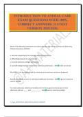 INTRODUCTION TO ANIMAL CARE EXAM QUESTIONS WITH 100&percnt; CORRECT ANSWERS &vert; LATEST VERSION 2025&sol;2026&period;