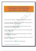 ACCOUNTING 201 CREIGHTON UNIVERSITY&period; EXAM 2025&sol;2026 QUESTIONS AND ANSWERS