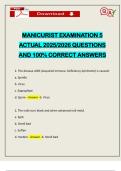 MANICURIST EXAMINATION 5 ACTUAL 2025&sol;2026 QUESTIONS AND 100&percnt; CORRECT ANSWERS