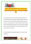 LBS1 290 Special Education Instructional Practices Exam 2025&sol;2026 &ndash; 90&plus; Verified Questions & Correct Answers &vert; IEPs&comma; Transition Services&comma; IDEA&comma; FBA&comma; Inclusive Teaching&comma; Illinois Law