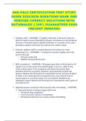 AHA PALS CERTIFICATION TEST STUDY  GUIDE 2025&sol;2026 QUESTIONS BANK AND  VERIFIED CORRECT SOLUTIONS WITH  RATIONALES &vert;&vert; 100&percnt; GUARANTEED PASS  <RECENT VERSION> 