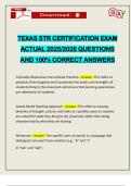 TEXAS STR CERTIFICATION EXAM ACTUAL 2025&sol;2026 QUESTIONS AND 100&percnt; CORRECT ANSWERS