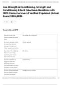 Issa Strength & Conditioning&comma; Strength and Conditioning EXAM ISSA Exam Questions with 100&percnt; Correct Answers &vert; Verified &vert; Updated &lpar;Actual Exam&rpar; 20252026