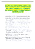 EPIC Security &lpar;SER&rpar; CERTIFICATION TEST  STUDY GUIDE 2025&sol;2026 QUESTIONS BANK  AND VERIFIED CORRECT SOLUTIONS WITH  RATIONALES &vert;&vert; 100&percnt; GUARANTEED PASS  <RECENT VERSION> 