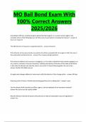 MO Bail Bond Exam With 100&percnt; Correct Answers 2025&sol;2026
