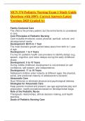 MCN 374 Pediatric Nursing Exam 1 Study Guide Questions with 100- Correct Answers Latest Versions