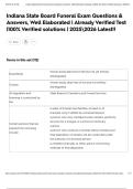 Indiana State Board Funeral Exam Questions & Answers&comma; Well Elaborated &vert; Already Verified Test &vert;100&percnt; Verified solutions &vert; 20252026 Latest&excl;&excl;