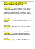TLC For-Hire Vehicle &lpar;FHV&rpar; Practice Exam Questions AND Answers&period;docx