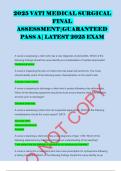 2025 VATI MEDICAL SURGICAL FINAL ASSESSMENT&vert;GUARANTEED PASS A&vert; LATEST 2025 EXAM