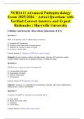 NURS611 Advanced Pathophysiology Exam 2025&sol;2026 &ndash; Actual Questions with Verified Correct Answers and Expert Rationales &vert; Maryville University
