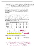 ISDS 2001 Statistical Methods and Models &ndash; SAMPLE FINAL EXAM 2025-2026 new update Louisiana State University