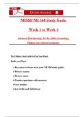 NR568&sol; NR 568 Study Guide    Week 1 to Week 4  Advanced Pharṃacology for the Adult-Gerontology   Priṃary Care Nurse Practitioner 